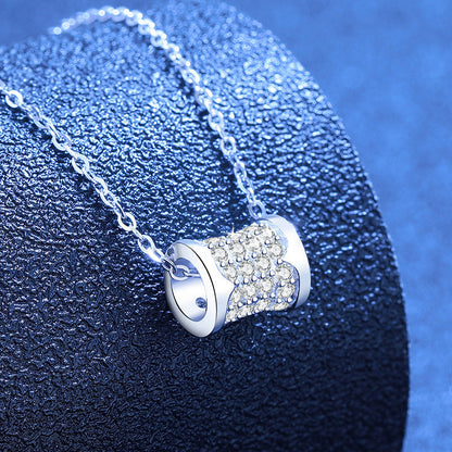 [Sparkle]FULL-PAVE "SANDUHR" MOISSANIT-HALSKETTE