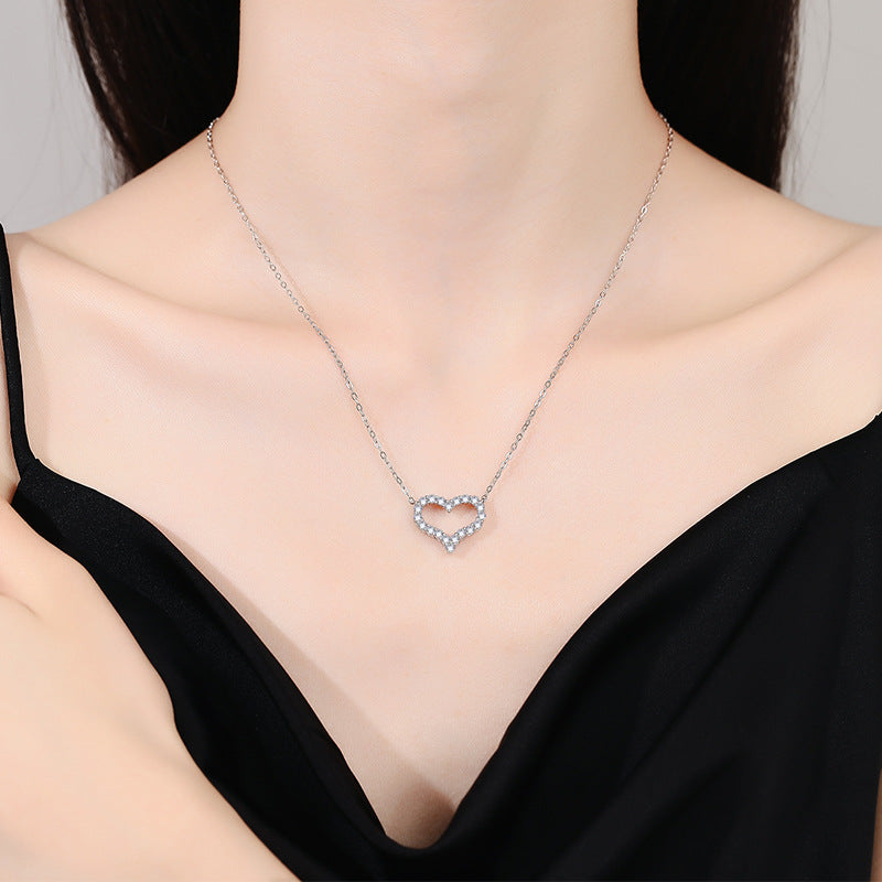 [Sparkle]ROMANTISCHE HERZ-MOISSANIT-ANHÄNGERKETTE
