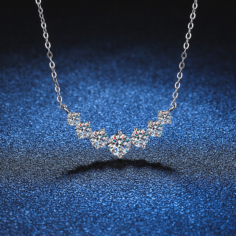 [Sparkle]MINIMALIST CURVED SMILE MOISSANITE NECKLACE