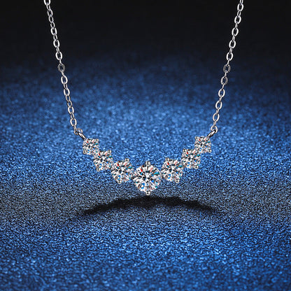 [Sparkle]MINIMALIST CURVED SMILE MOISSANITE NECKLACE