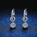 [sparkle]INTERLOCKING DOUBLE RING MOISSANITE DROP EARRINGS