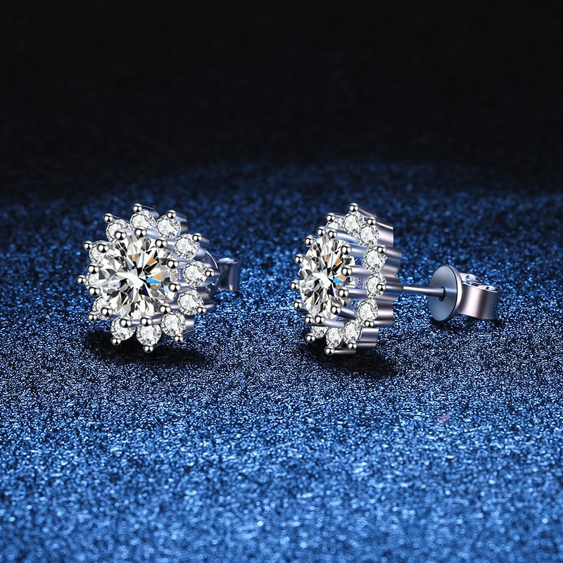 [sparkle]BLOOMING SUNFLOWER MOISSANITE STUD EARRINGS