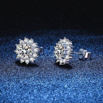 [sparkle]BLOOMING SUNFLOWER MOISSANITE STUD EARRINGS