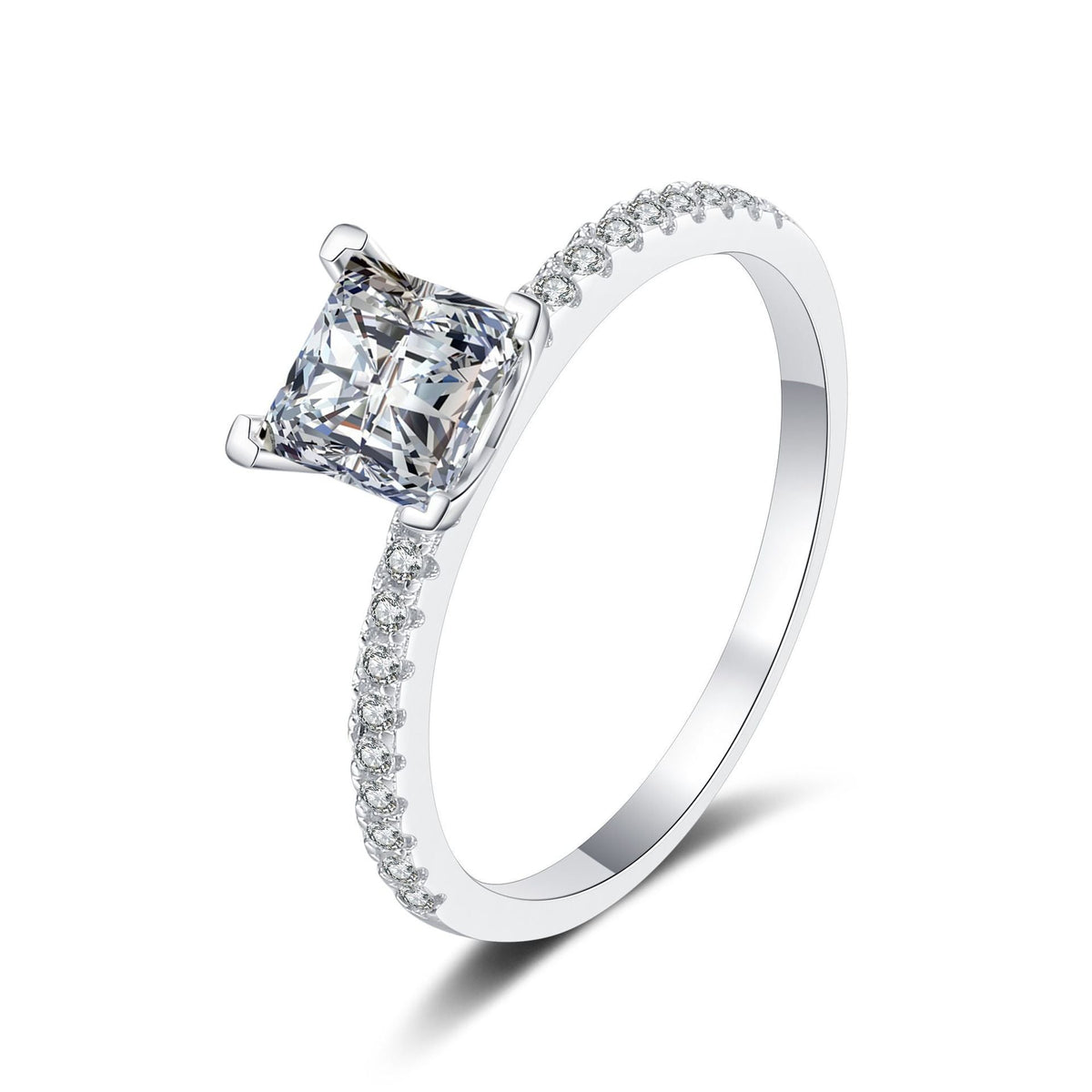[sparkle]ELEGANT PRINCESS CUT MOISSANITE ENGAGEMENT RING