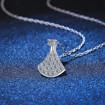 [Sparkle]ELEGANTE FÄCHERFÖRMIGE MOISSANIT-ANHÄNGERKETTE