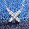 [sparkle]MODERN X-SHAPE PAVÉ MOISSANITE NECKLACE