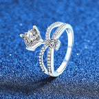 [sparkle]ELEGANT DOUBLE-TWISTED MOISSANITE RING