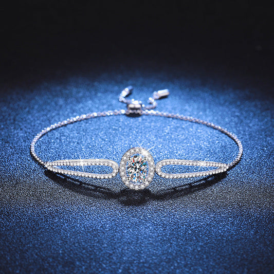 [Sparkle]"TAUBENEI" TROPFENFÖRMIGES MOISSANIT-ARMBAND
