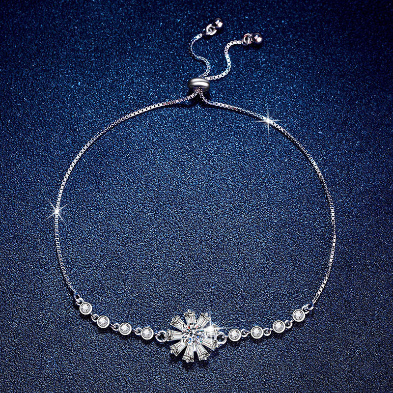 [Sparkle]STRAHLENDES EISKRISTALL-SONNENBLUMEN-MOISSANIT-ARMBAND