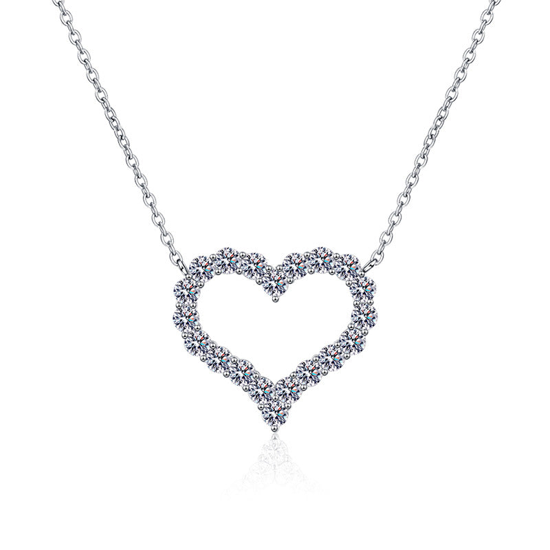 [Sparkle]ROMANTISCHE HERZ-MOISSANIT-ANHÄNGERKETTE