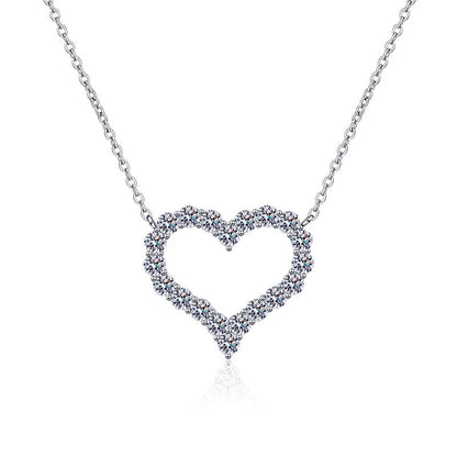 [Sparkle]ROMANTISCHE HERZ-MOISSANIT-ANHÄNGERKETTE