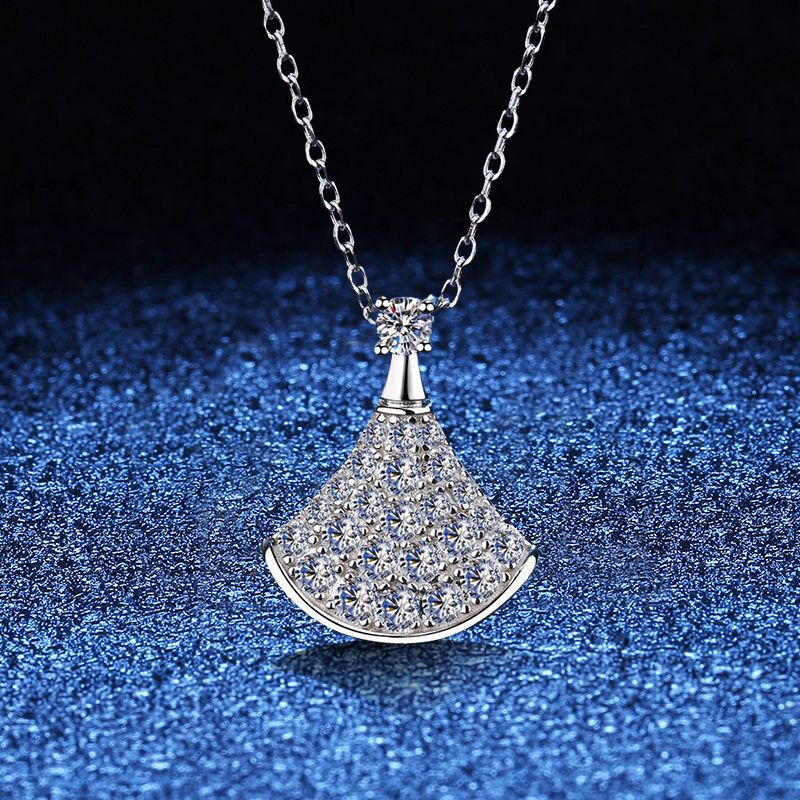 [Sparkle]ELEGANTE FÄCHERFÖRMIGE MOISSANIT-ANHÄNGERKETTE
