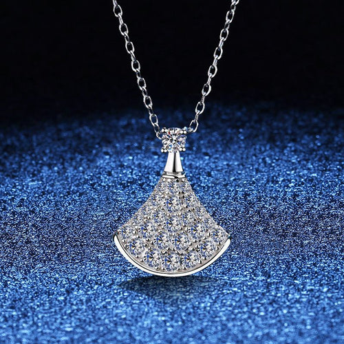 [Sparkle]ELEGANTE FÄCHERFÖRMIGE MOISSANIT-ANHÄNGERKETTE