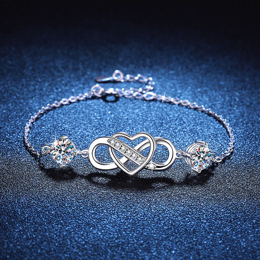 [Funkel]DOPPELSTEIN „LIEBESVERBINDUNG“ MOISSANIT-ARMBAND