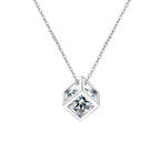 [sparkle]GEOMETRIC SUGAR-CUBE MOISSANITE NECKLACE