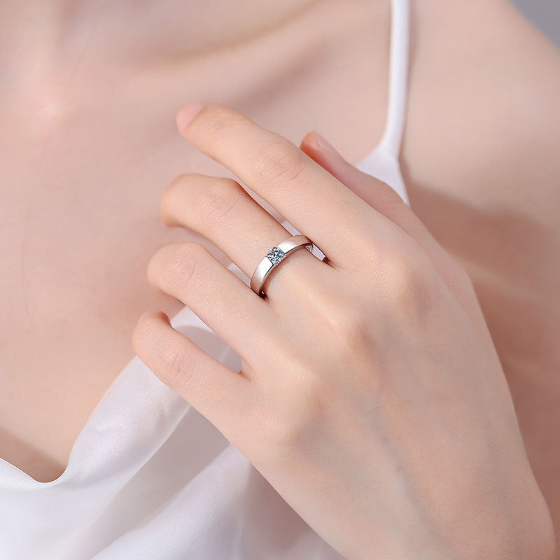 [sparkle]SLEEK MINIMALIST COUPLE'S MOISSANITE RING