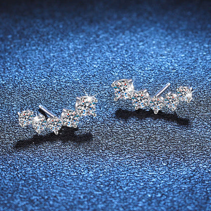 [sparkle]SPARKLING SMILE ARC MOISSANITE STUD EARRINGS