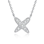[sparkle]MODERN X-SHAPE PAVÉ MOISSANITE NECKLACE