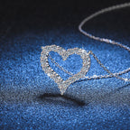 [sparkle]ROMANTIC HEART MOISSANITE PENDANT NECKLACE