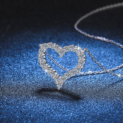[Sparkle]ROMANTISCHE HERZ-MOISSANIT-ANHÄNGERKETTE