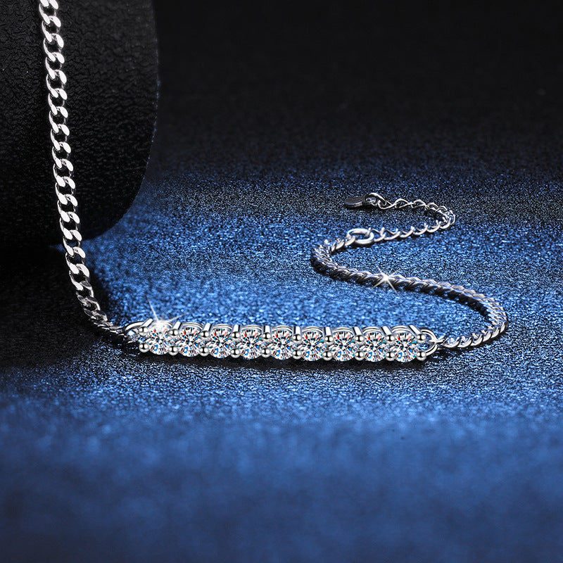 [sparkle]SMILING CURVE MOISSANITE BRACELET