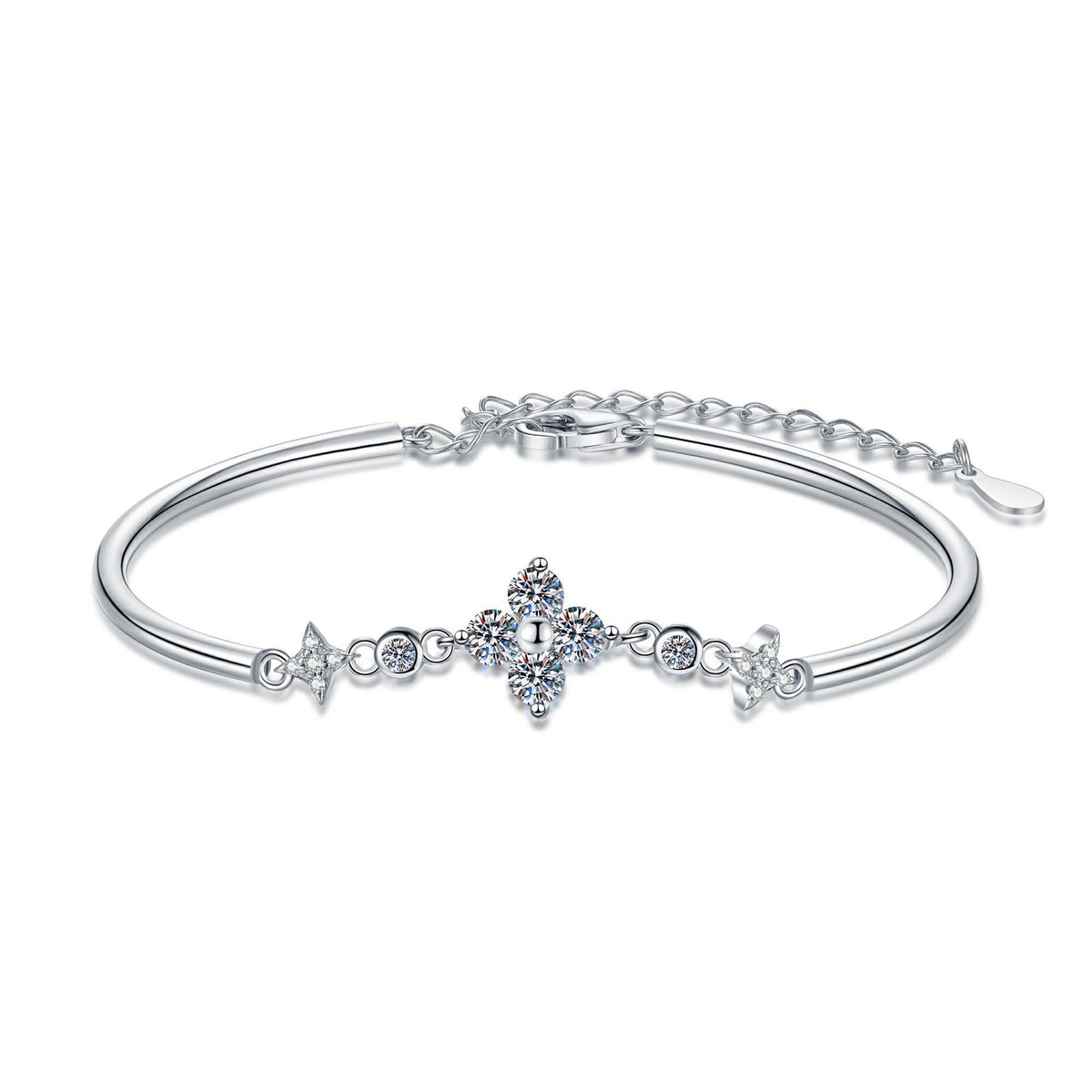 [sparkle]CLOVER & TWIN-STAR MOISSANITE BRACELET