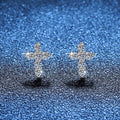[sparkle]SPARKLING CROSS MOISSANITE STUD EARRINGS