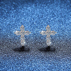 [sparkle]SPARKLING CROSS MOISSANITE STUD EARRINGS