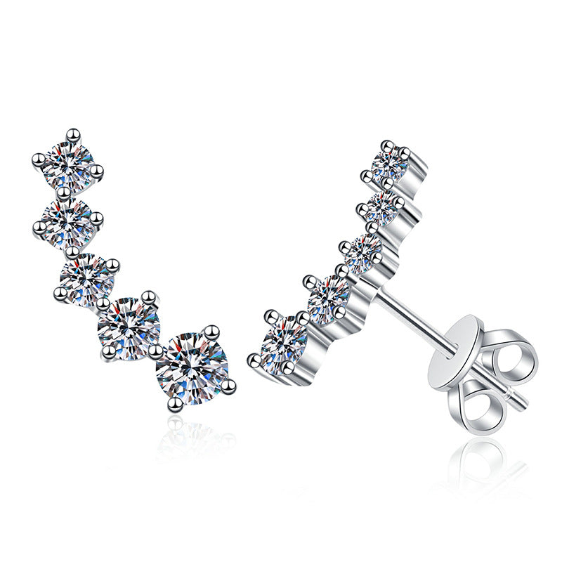 [sparkle]SPARKLING SMILE ARC MOISSANITE STUD EARRINGS