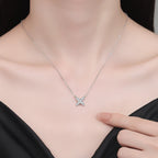 [sparkle]MODERN X-SHAPE PAVÉ MOISSANITE NECKLACE