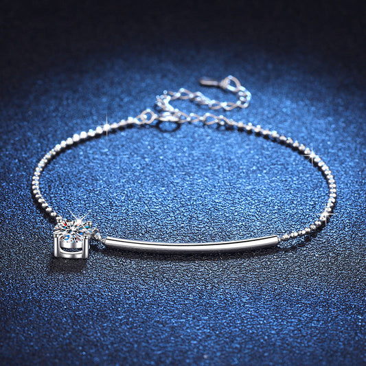 [Sparkle] ELEGANTES HALBMOND-MOISSANIT-ARMBAND
