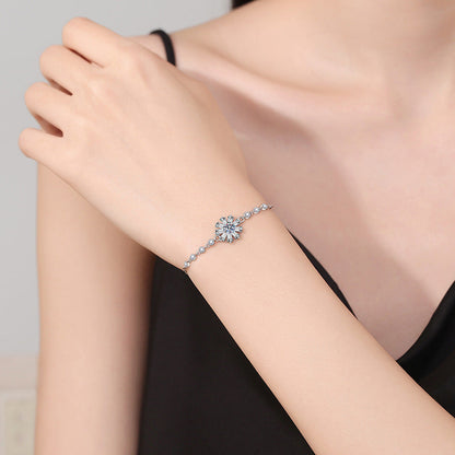 [Sparkle]STRAHLENDES EISKRISTALL-SONNENBLUMEN-MOISSANIT-ARMBAND