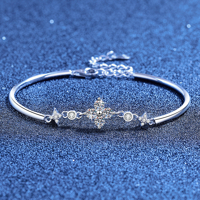 [sparkle]CLOVER & TWIN-STAR MOISSANITE BRACELET