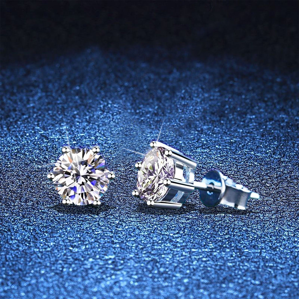 [sparkle]SIX-PRONG MOISSANITE EARRINGS
