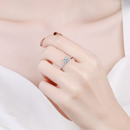 [sparkle]ELEGANT PRINCESS CUT MOISSANITE ENGAGEMENT RING