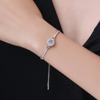 [sparkle]INTERLOCKING HEART & CIRCLE MOISSANITE BRACELET