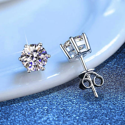 [sparkle]SIX-PRONG MOISSANITE EARRINGS