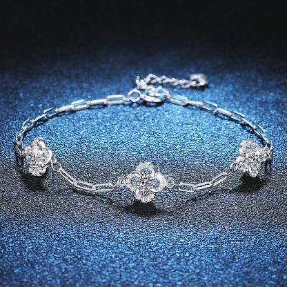 [Sparkle]TRIPLE-CLOVER MOISSANITE BRACELET