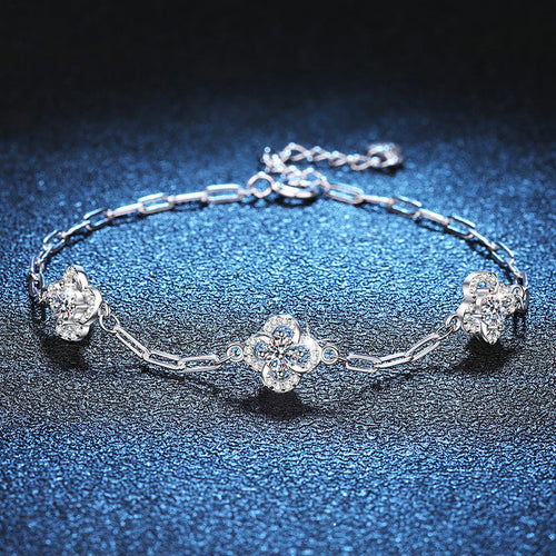 [Sparkle]TRIPLE-CLOVER MOISSANITE BRACELET