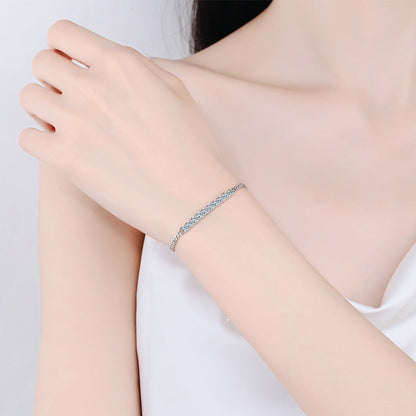 [sparkle]SMILING CURVE MOISSANITE BRACELET