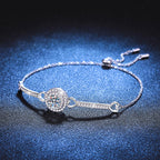 [sparkle]INTERLOCKING HEART & CIRCLE MOISSANITE BRACELET
