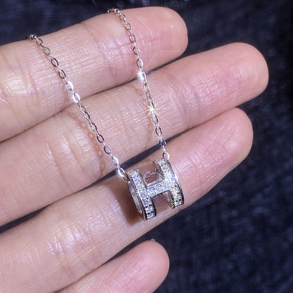 [Sparkle]FULL-PAVE "H" MOISSANIT-ANHÄNGERKETTE