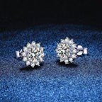 [sparkle]BLOOMING SUNFLOWER MOISSANITE STUD EARRINGS
