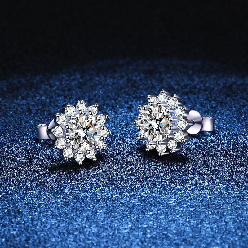 [sparkle]BLOOMING SUNFLOWER MOISSANITE STUD EARRINGS