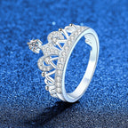 [sparkle]DREAMY CROWN MOISSANITE RING - 1.2CT ELEGANT PRINCESS STYLE