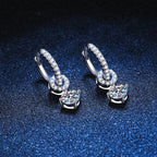 [sparkle]INTERLOCKING DOUBLE RING MOISSANITE DROP EARRINGS
