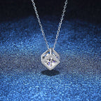 [sparkle]GEOMETRIC SUGAR-CUBE MOISSANITE NECKLACE