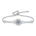 [sparkle]INTERLOCKING HEART & CIRCLE MOISSANITE BRACELET