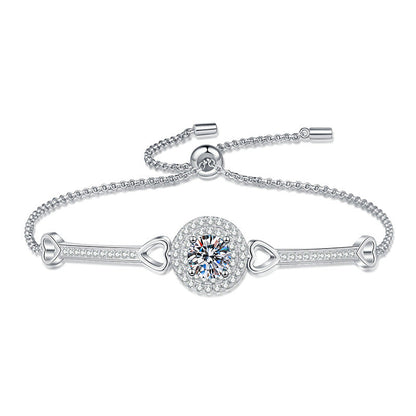 [sparkle]INTERLOCKING HEART & CIRCLE MOISSANITE BRACELET