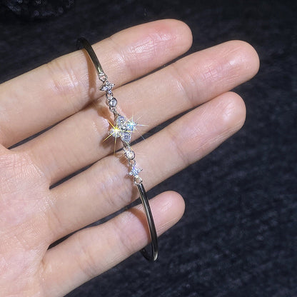 [sparkle]CLOVER & TWIN-STAR MOISSANITE BRACELET